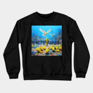 FREEDOM FOR UKRAINE - soldier son a battlefield, illustration, painting style Crewneck Sweatshirt